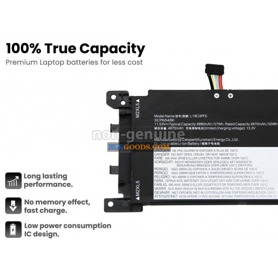 11.52V  57Wh  3 cells  Li-Polymer  Black